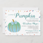 Waterverf Little Pumpkin Baby shower Invitation Kaart (Voorkant)