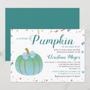 Waterverf Little Pumpkin Baby shower Invitation Kaart