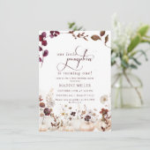 Waterverf Little Pumpkin | Bloemen eerste verjaard Kaart (Staand voorkant)