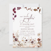 Waterverf Little Pumpkin | Bloemen eerste verjaard Kaart (Voorkant)