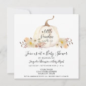 Waterverf Little Pumpkin Floral Leaf Baby shower Kaart (Voorkant)