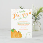 Waterverf Little Pumpkin Herfst Baby shower Kaart (Staand voorkant)