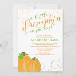 Waterverf Little Pumpkin Herfst Baby shower Kaart
