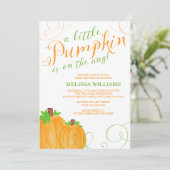 Waterverf Little Pumpkin Herfst Baby shower Kaart (Staand voorkant)