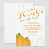 Waterverf Little Pumpkin Herfst Baby shower Kaart (Voorkant / Achterkant)