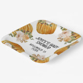 Waterverf Little Pumpkin Herfst Baby shower Papieren Bordje (Gebogen)