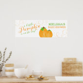 Waterverf Little Pumpkin Herfst Baby shower Poster (Keuken)