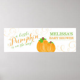 Waterverf Little Pumpkin Herfst Baby shower Poster