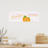 Waterverf Little Pumpkin Herfst Girl Baby shower Poster (Keuken)