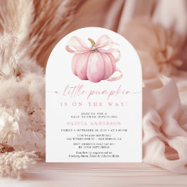 Waterverf Little Pumpkin Pink Girl Baby shower Kaart
