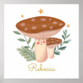 Waterverf Little Red Mushroom Cute Poster (Voorkant)