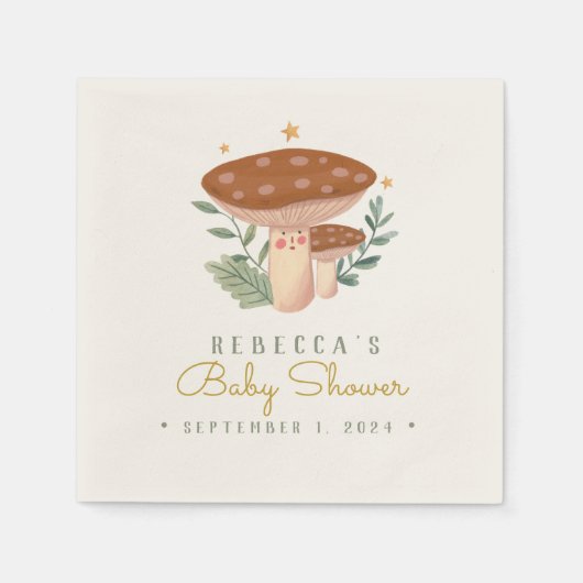 Waterverf Little Red Mushroom Napkins Servet (Voorkant)