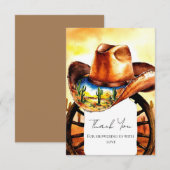 Waterverf Little Rodeo Cowboy Baby shower Bedankkaart (Voorkant / Achterkant)