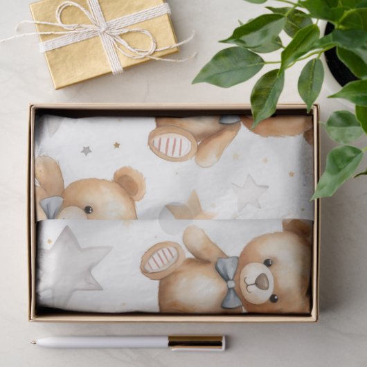 Waterverf Little Schattige Beer Star Nursery Decou Tissuepapier (Geschenk)