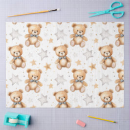 Waterverf Little Schattige Beer Star Nursery Decou Tissuepapier