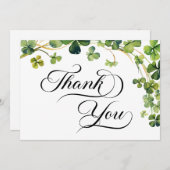 Waterverf Little Shamrock Script Baby shower Bedankkaart (Voorkant / Achterkant)