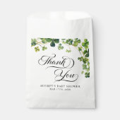 Waterverf Little Shamrock Script Baby shower Bedankzakje (Voorkant)