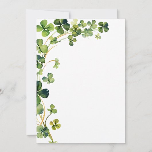 Waterverf Little Shamrock Script Baby shower Kaart (Achterkant)