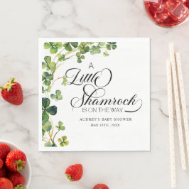 Waterverf Little Shamrock Script Baby shower Servet