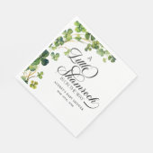 Waterverf Little Shamrock Script Baby shower Servet (Hoek)