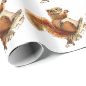 Waterverf Little Squirrel Animal Natuur Art Cadeaupapier (Rol Hoek)