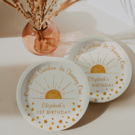 Waterverf Little Sunshine 1st Birthday Paper Pla Papieren Bordje