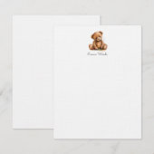 Waterverf Little Teddy Bear gepersonaliseerd Notitiekaartje (Voorkant / Achterkant)