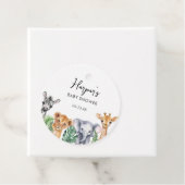 Waterverf Little Wild One Safari Baby shower Bedankjes Labels (In situ)