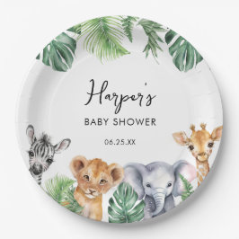 Waterverf Little Wild One Safari Baby shower Papieren Bordje