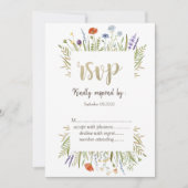 Waterverf Little Wildflower Meadow Lijst Rsvp Kaart (Voorkant)