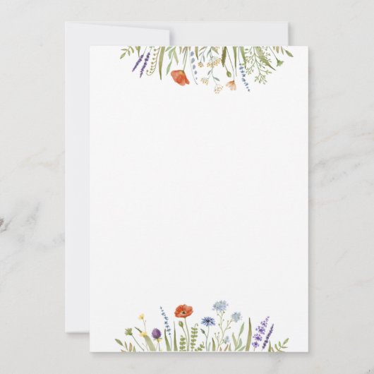 Waterverf Little Wildflower Meadow Lijst Rsvp Kaart (Achterkant)