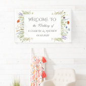 Waterverf Little Wildflower Meadow Lijst Wedding Spandoek (Insitu)