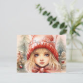 Waterverf Little Winter Fae Feestdagenkaart (Staand voorkant)