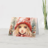 Waterverf Little Winter Fae Vakantie Kaart (Voorkant)