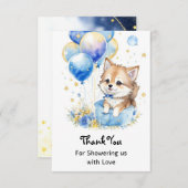 Waterverf Little Wolf Baby shower Bedankkaart (Voorkant / Achterkant)