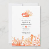 Waterverf Living Coral Beach Bridesmaids Kaart (Voorkant)