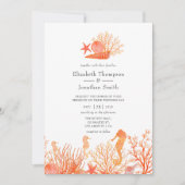 Waterverf Living Coral Beach Weddenschap Kaart (Voorkant)