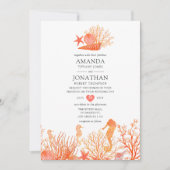 Waterverf Living Coral Beach Weddenschap Kaart (Voorkant)