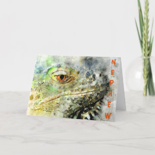Waterverf Lizard Birthday Card Kaart