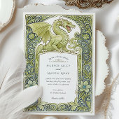 Waterverf Ljubljana Slovenië Dragon Wedding Kaart