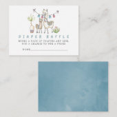 Waterverf Llama, Baby shower Diaper Raffle Informatiekaartje (Voorkant / Achterkant)