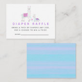 Waterverf Llama, Baby shower Diaper Raffle Informatiekaartje (Voorkant / Achterkant)