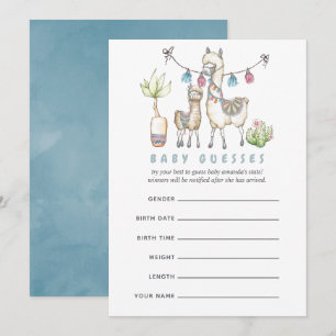 Waterverf Llama - Baby shower gaming Kaart
