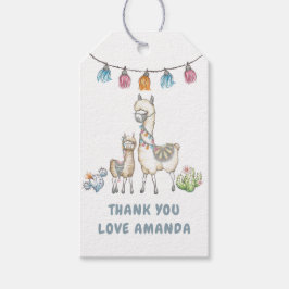 Waterverf Llama, Baby shower met thema Cadeaulabel
