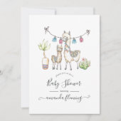 Waterverf Llama, Baby shower met thema Kaart (Voorkant)