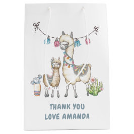 Waterverf Llama, Baby shower met thema Medium Cadeauzakje