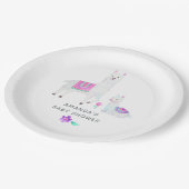 Waterverf Llama, Baby shower met thema Papieren Bordje (Gekanteld)