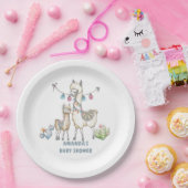 Waterverf Llama, Baby shower met thema Papieren Bordje (Feest)