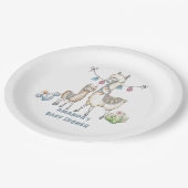 Waterverf Llama, Baby shower met thema Papieren Bordje (Gekanteld)