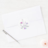 Waterverf Llama, Baby shower met thema Ronde Sticker (Envelop)